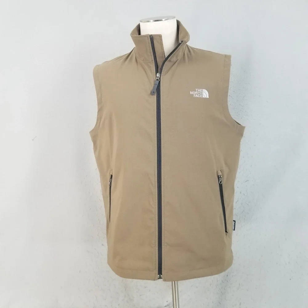 The North Face Vest Mens L Tan Windstopper Softshell Full‎ Zip Outdoor Gorpcore
